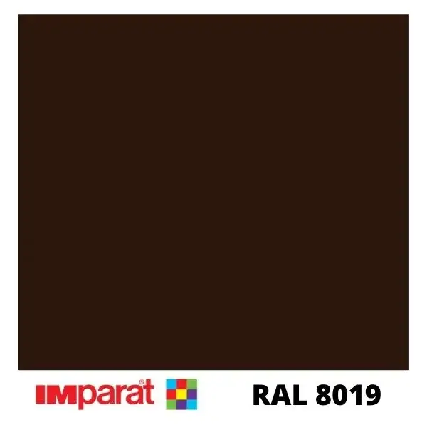 Tamsiai rudos spalvos dažai pamatui RAL 8019