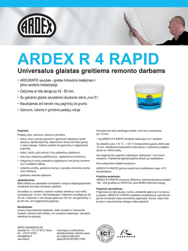 Ardex R4 Rapid remontinis 
